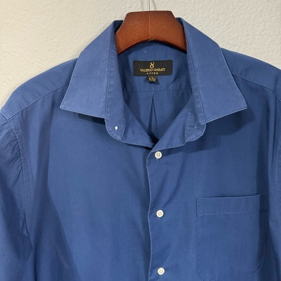 Valerio Garati Fitted Man Blue Collared Long Sleeves Button-Down T-Shirt Sz L - Picture 13 of 14